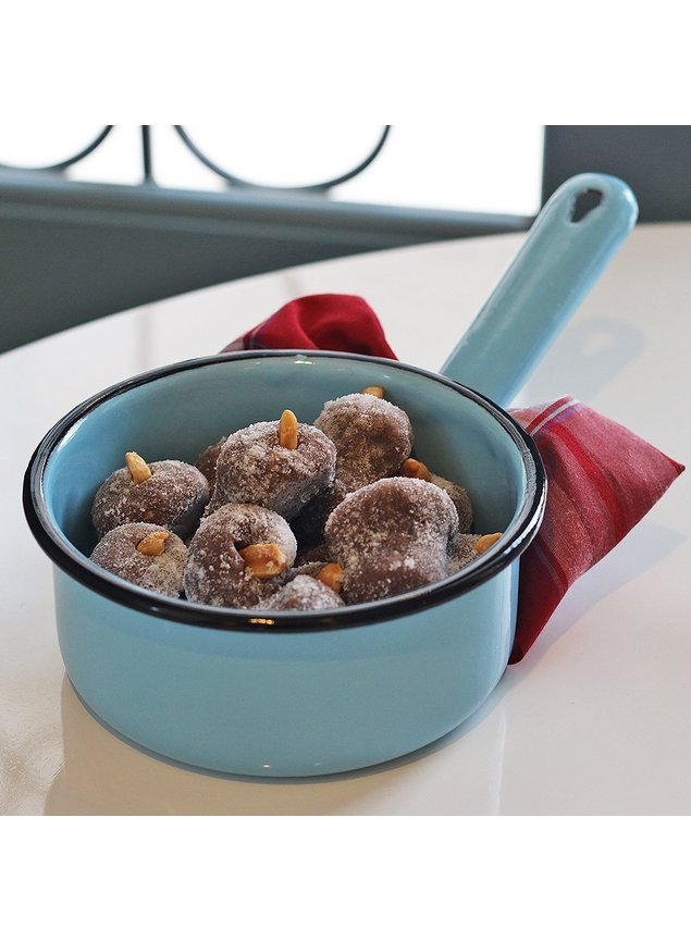 papeiro esmaltado azul bebe com cabo esmaltado ewel