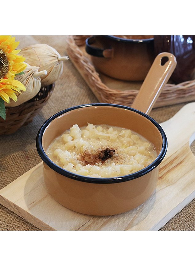 papeiro esmaltado marrom com cabo esmaltado ewel