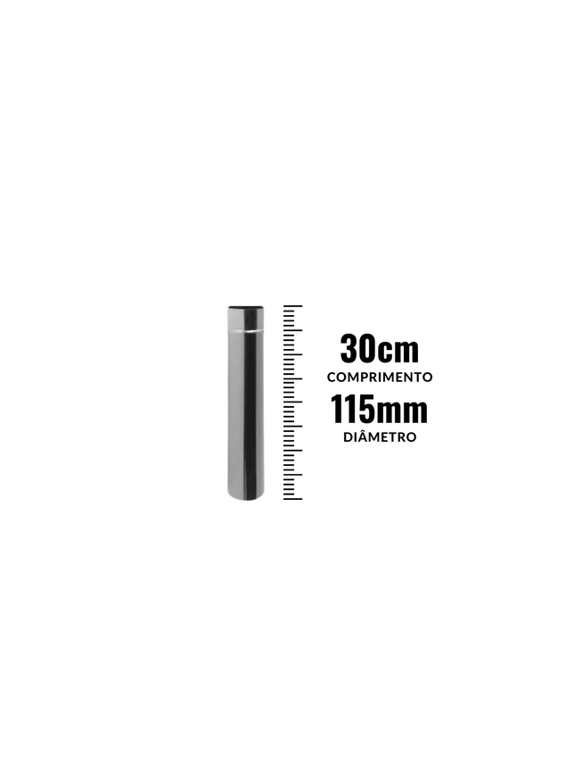 cano inox 30cm 115mm